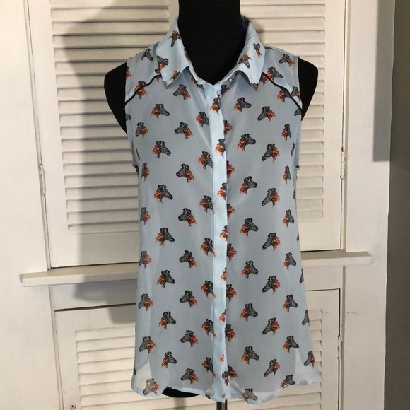 Chloe K sheer zebra top - Picture 2 of 6